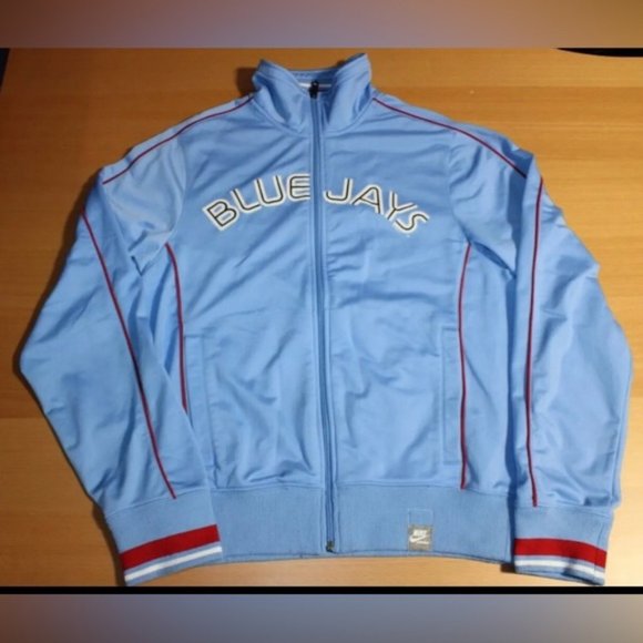 MLB Baseball Toronto Blue Jays Warm Up Full Zip Track Jacket Small Nike Blue - Picture 1 of 8